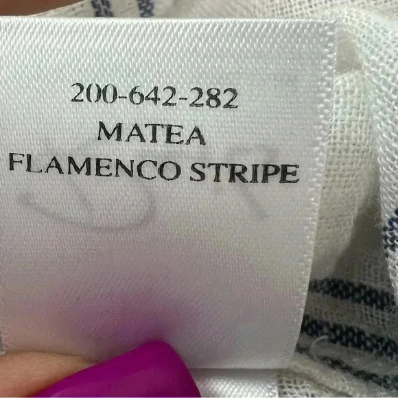 Rails Matea Flamenco Stripe Linen  Blend Pockets Shirt Blouse Sz M - Picture 9 of 15
